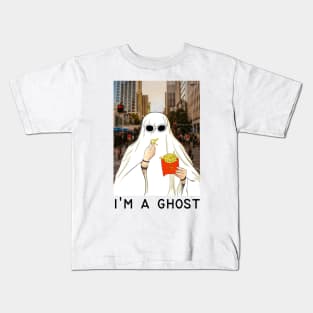 Ghost tiktok trend halloween Kids T-Shirt